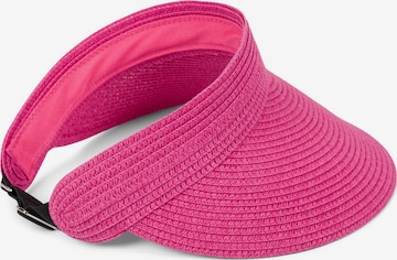 styleBREAKER Cap 'Papierstroh Visor Cap Einfarbig' in Pink: front