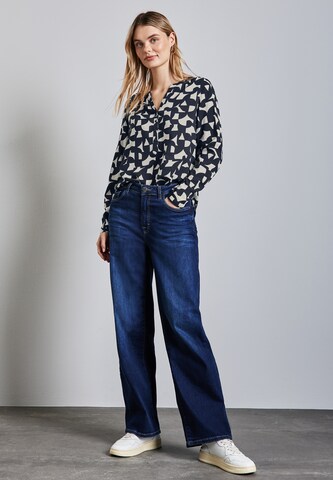 STREET ONE Gemusterte Bluse in Blau