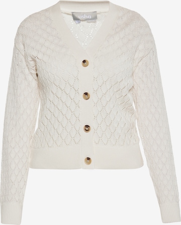 Usha Knit Cardigan in White: front