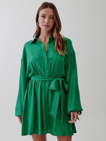 Tussah Košilové šaty 'TANA' – zelená: přední strana