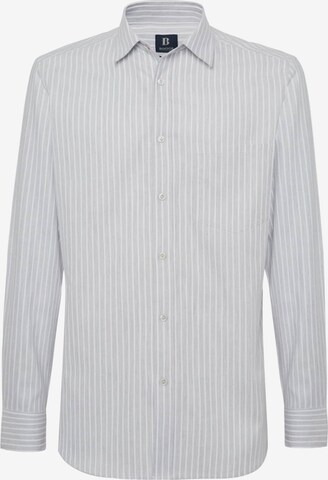 Boggi Milano Button Up Shirt in Grey: front