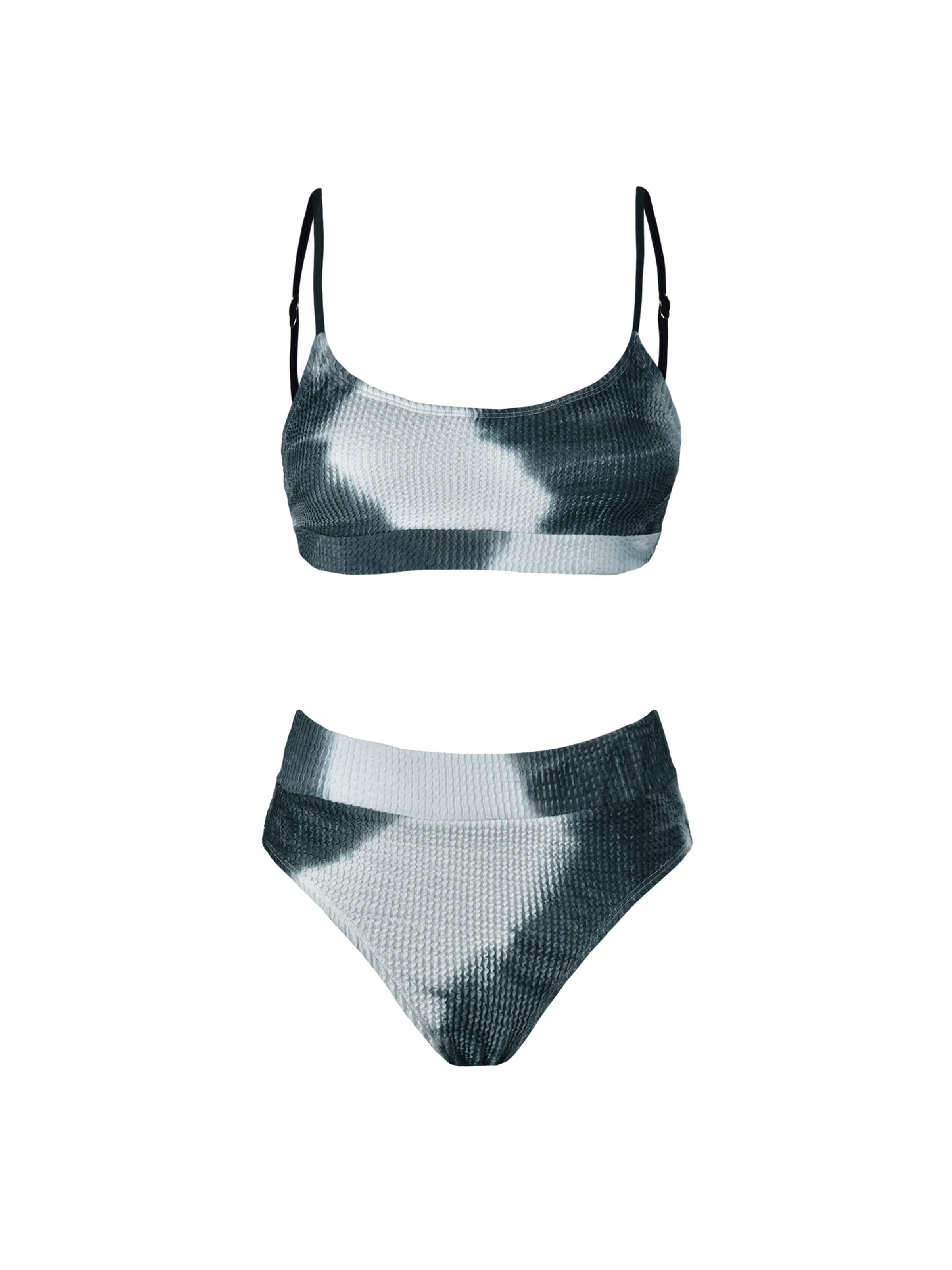 Cupshe Bustier Bikini 'Scoop neck'‌‌‌‌‌‌‌‌‌ in Schwarz: Vorderseite