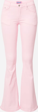 Edikted Flared Jeans in Pink: predná strana