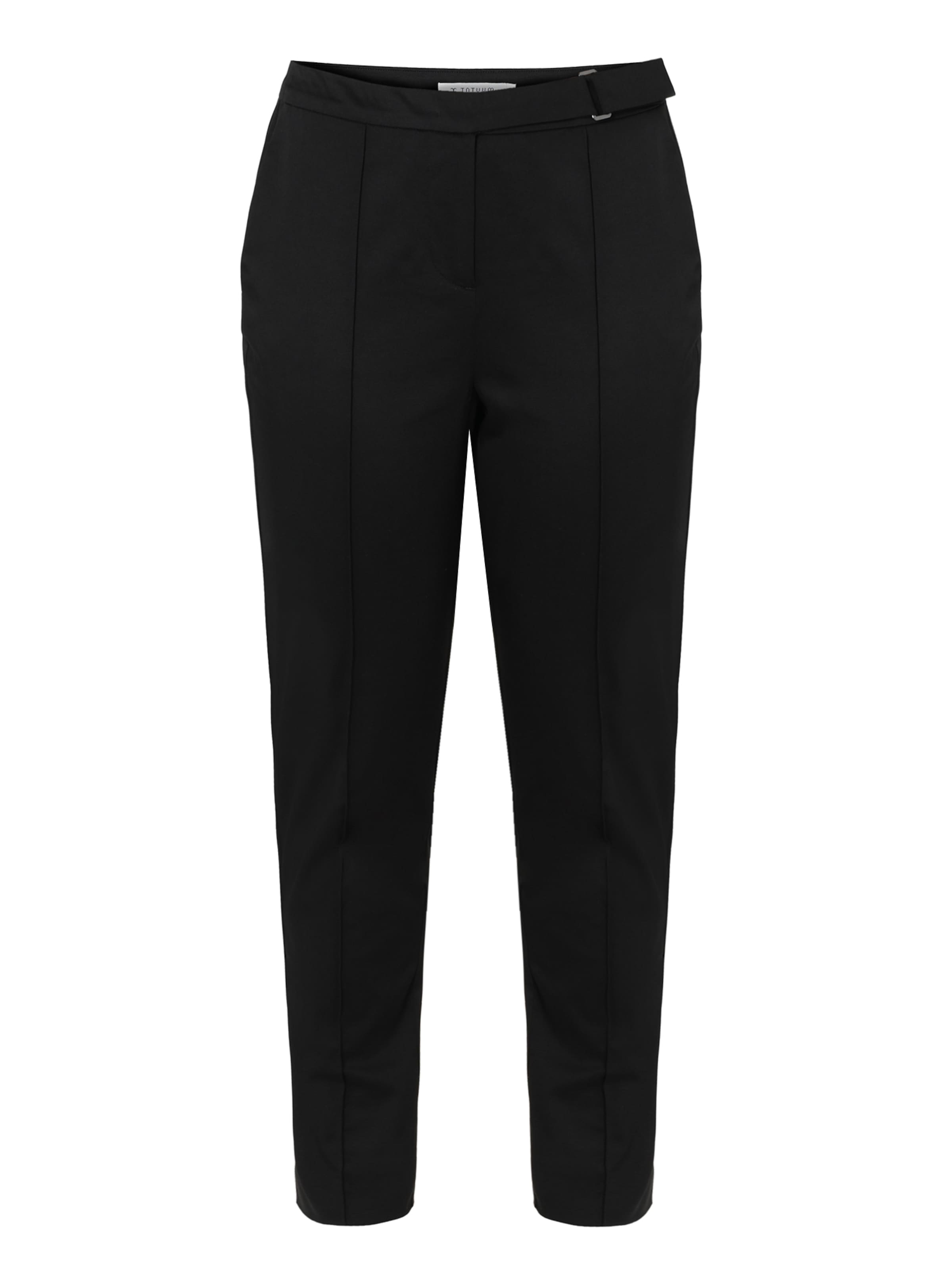 TATUUM Regularen Hlače na rob 'JAKINA' | črna barva: sprednja stran