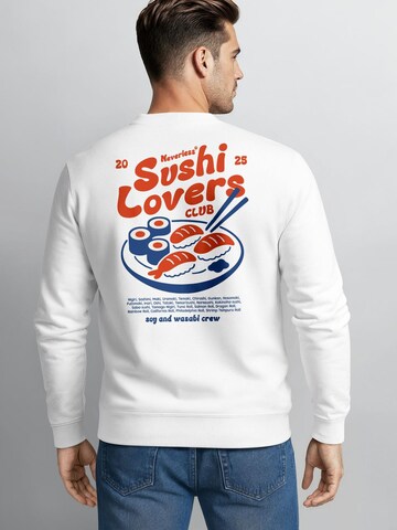 Neverless Sweatshirt 'Sushi Lovers' in Weiß