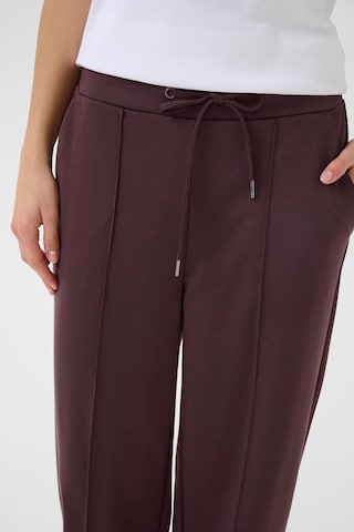 Kaffe Loose fit Trousers with creases 'Jenny' in Brown