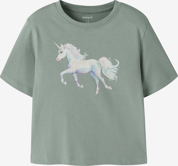 NAME IT Shirt 'NMFVOTEA' in Green: front