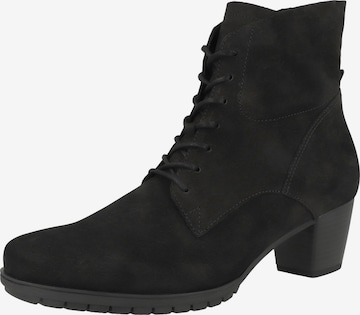GABOR Lace-Up Ankle Boots in Black: front