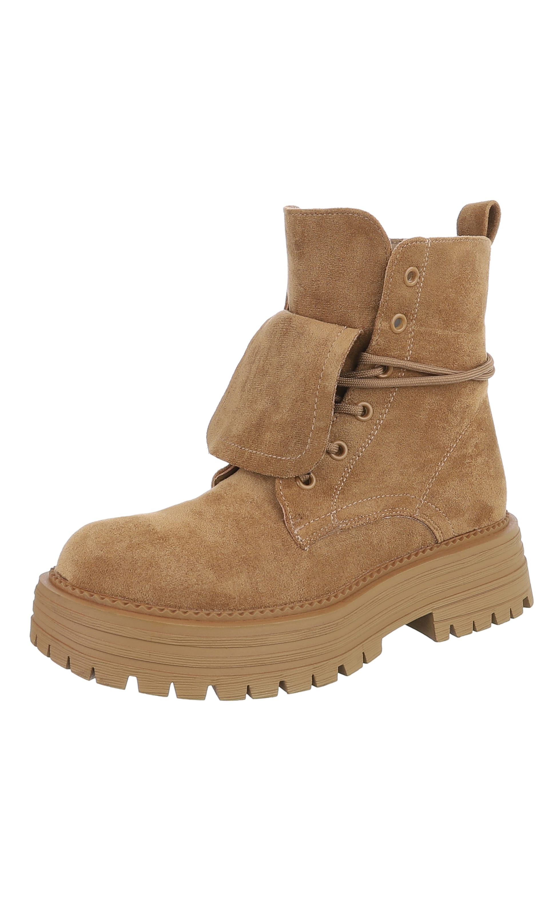 Ital-Design Schnürstiefelette in Braun: Vorderseite