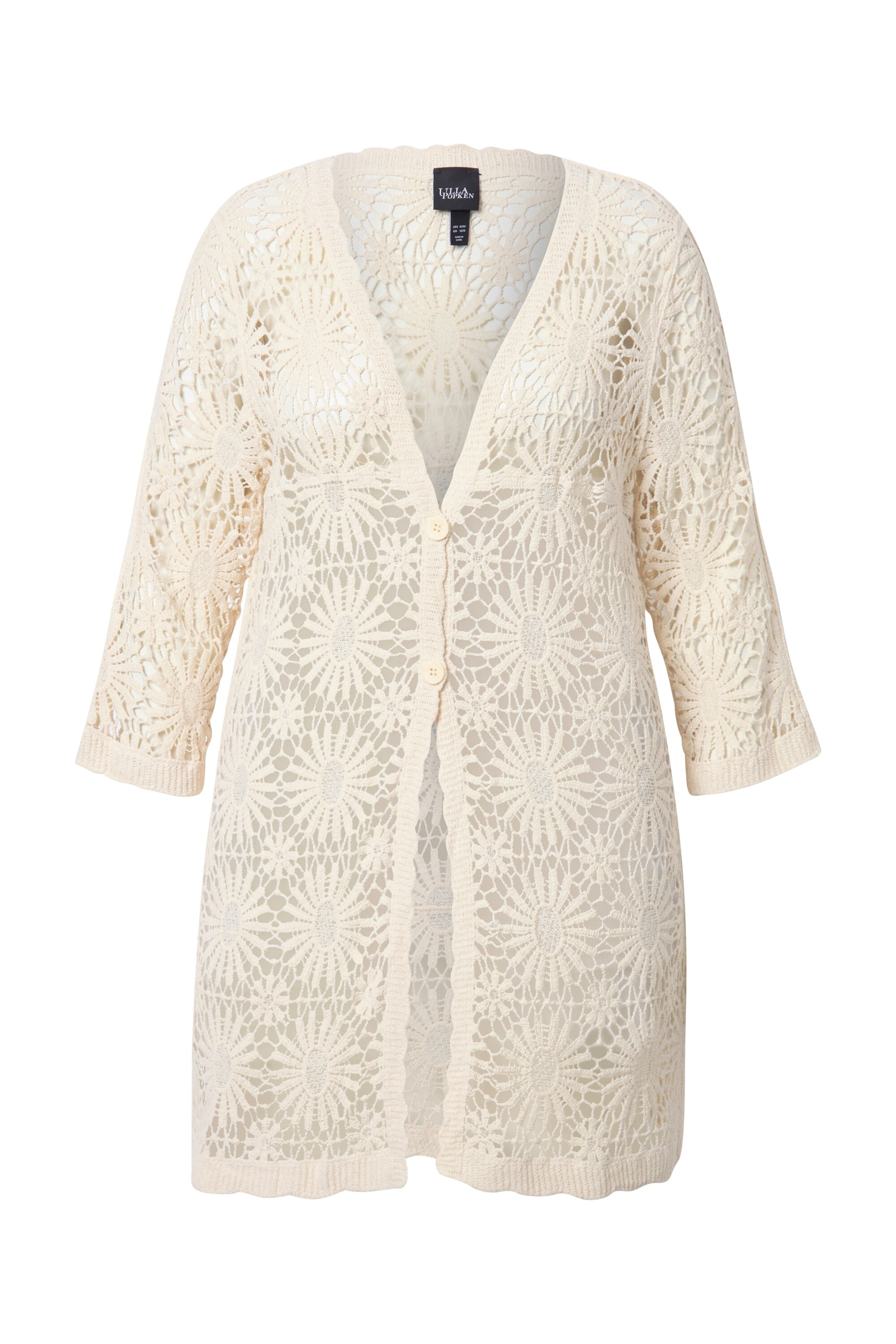 Ulla Popken Πλεκτή ζακέτα σε μπεζ: μπροστά