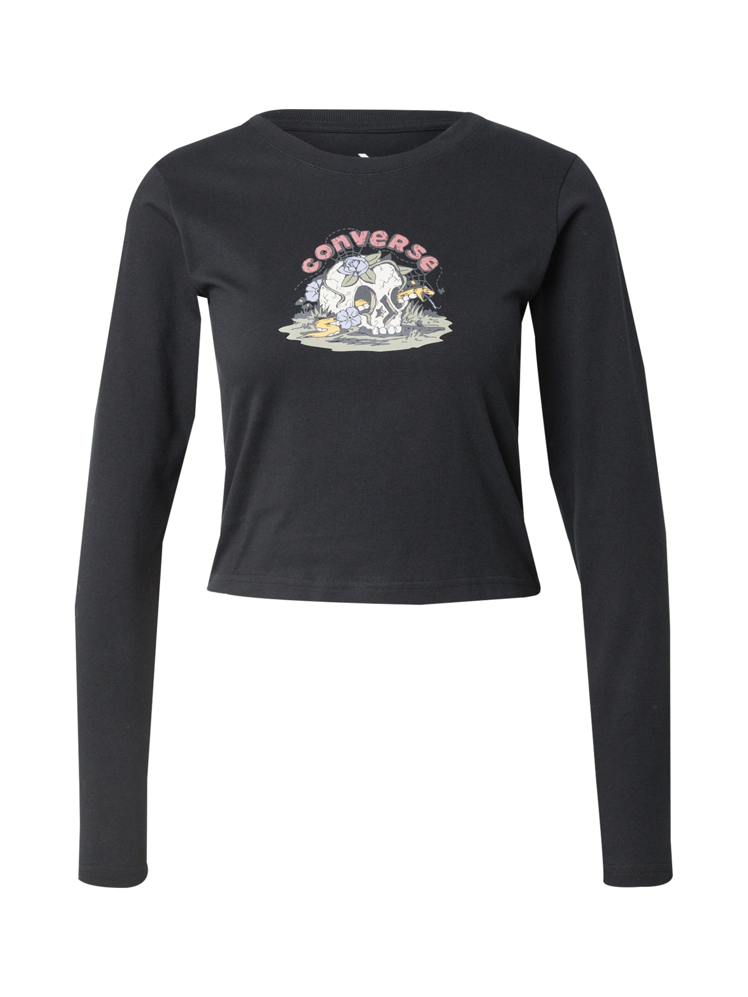 CONVERSE Särk 'SNAKE IN SKULL', värv must: eest vaates