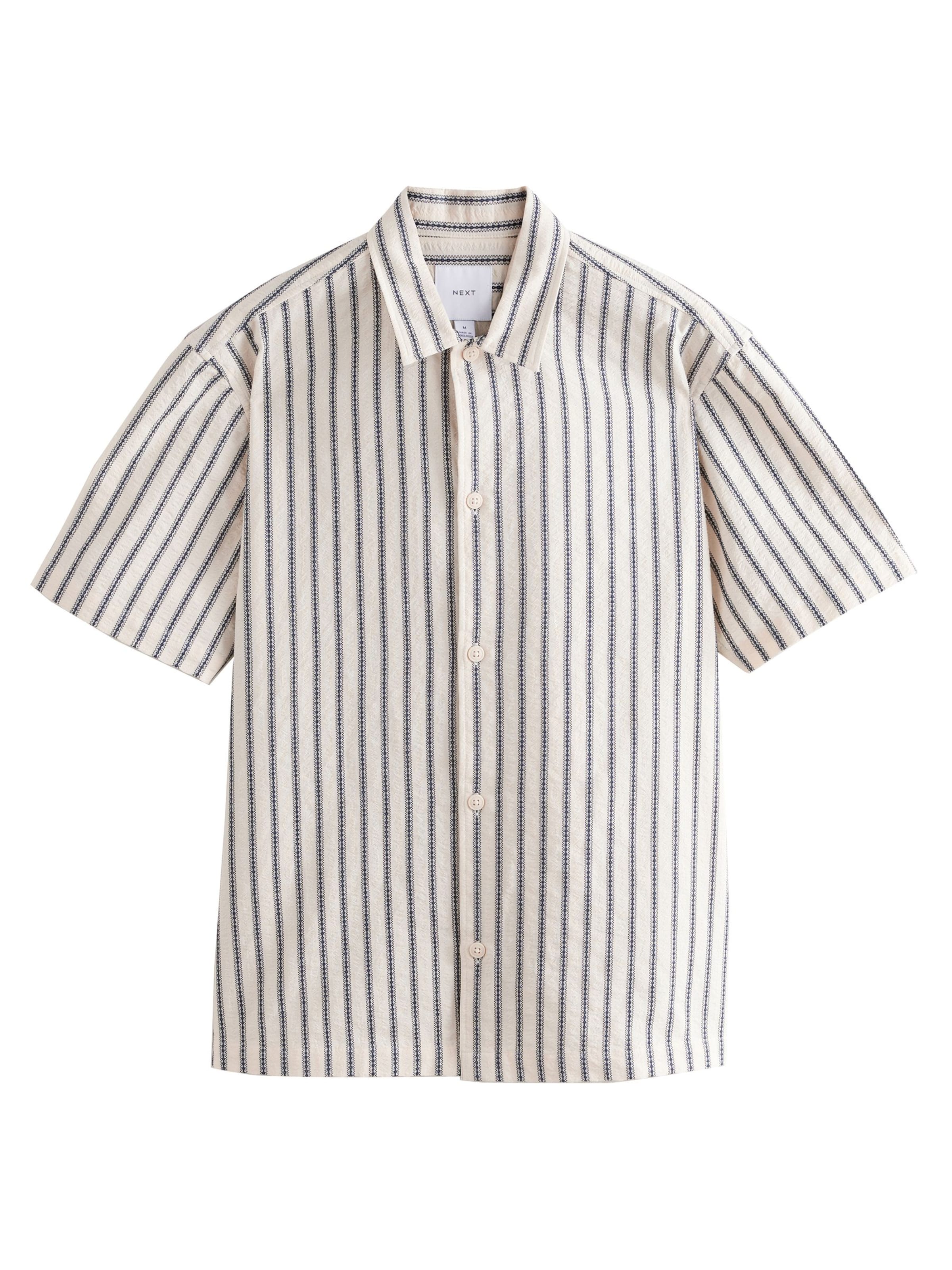 Next Regular fit Button Up Shirt in Beige: front