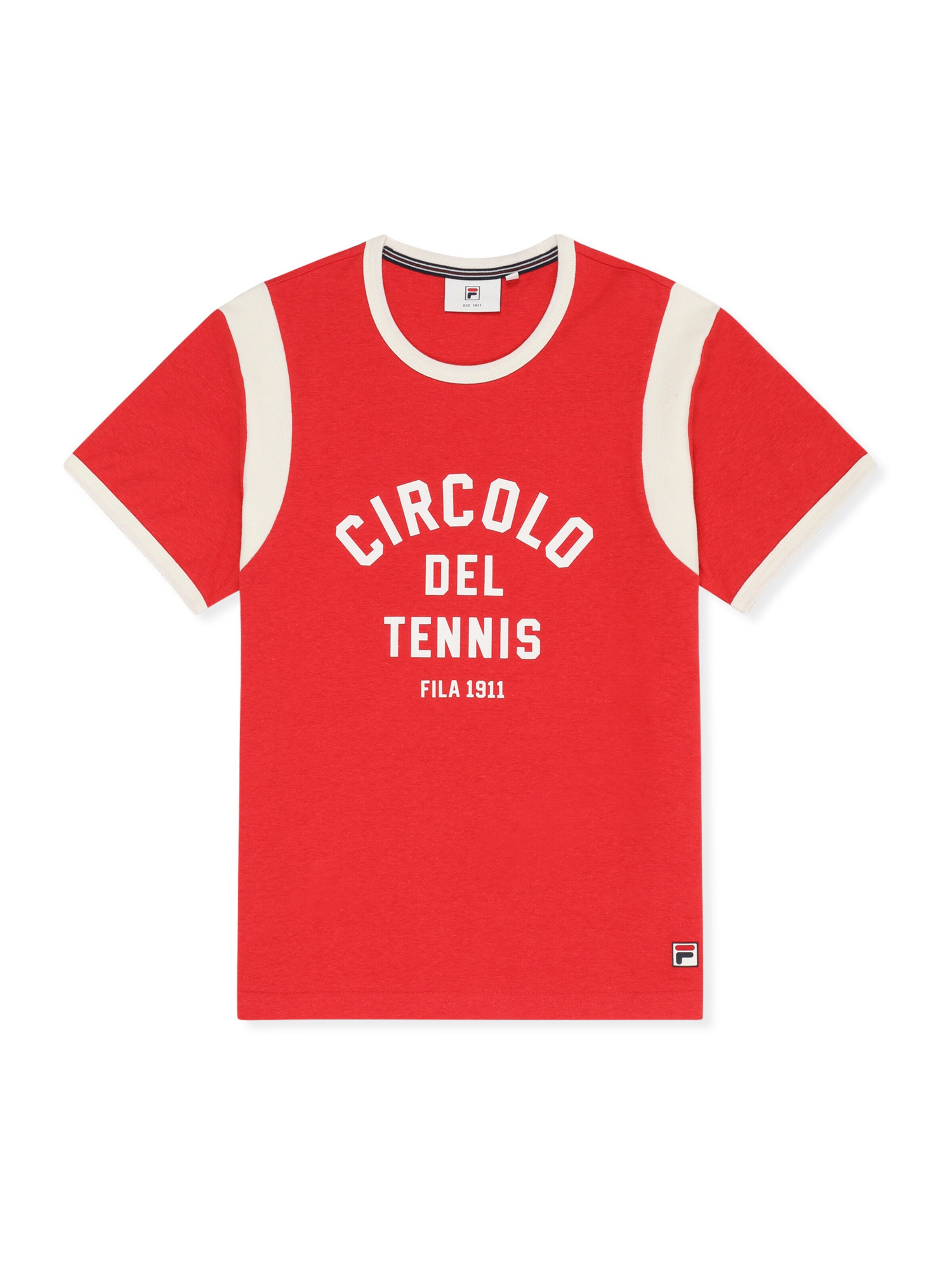 FILA - Camiseta 'MONTALTO relaxed graphic ringer t-shirt' en rojo