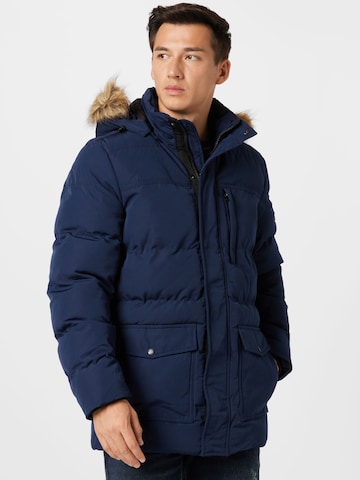 INDICODE JEANS Winter Jacket 'Shaw' in Blue: front