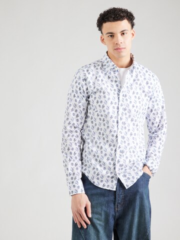 JOOP! Jeans Regular fit Button Up Shirt 'Hanson' in White: front