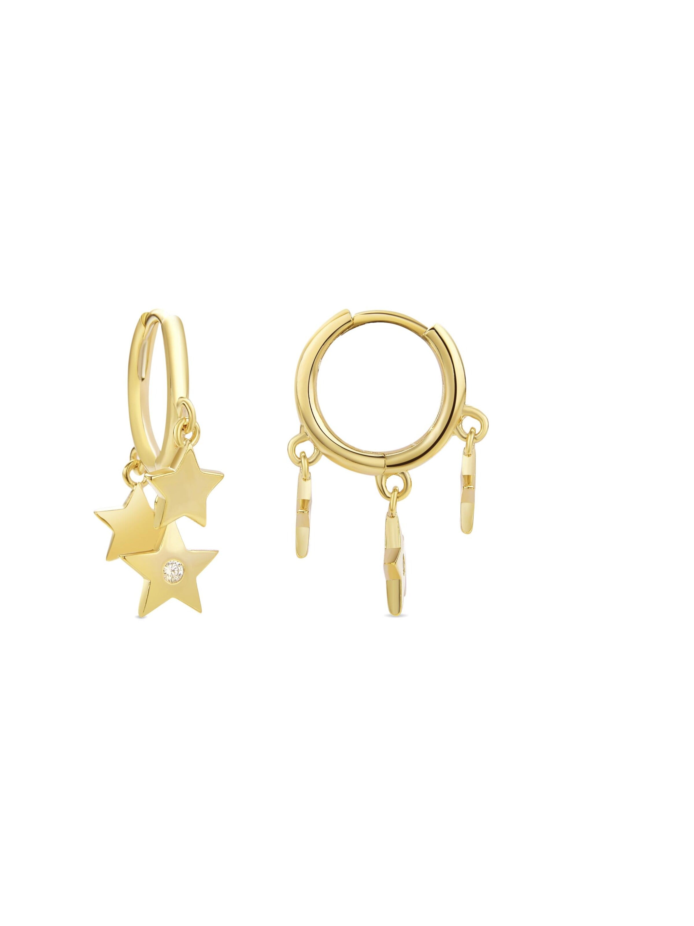 Luxenter - Brincos 'Estrella' em ouro: frente
