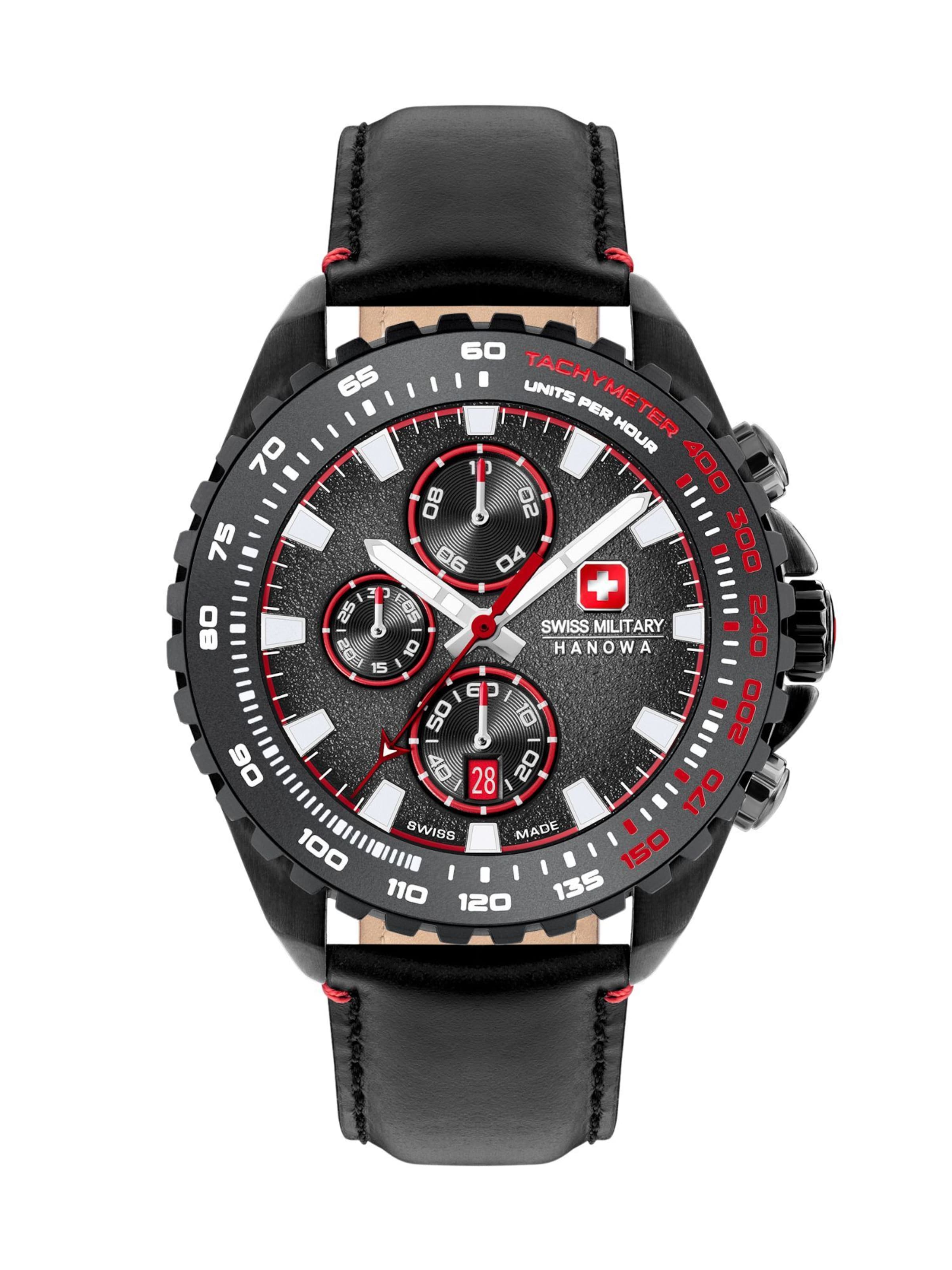 SWISS MILITARY HANOWA Uhr 'Stone Marten' in Schwarz: Vorderseite