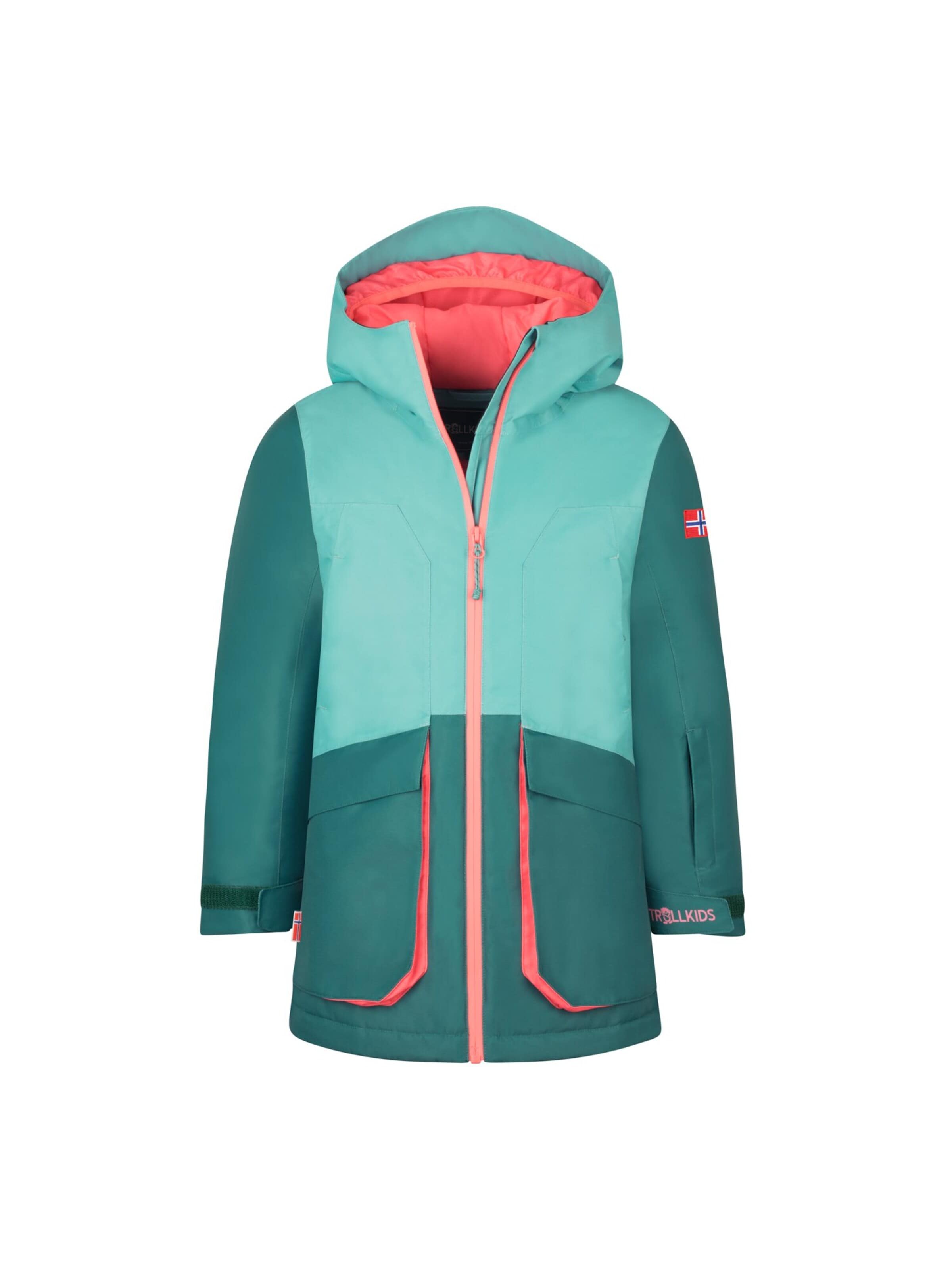 TROLLKIDS Winter Jacket in Green: front
