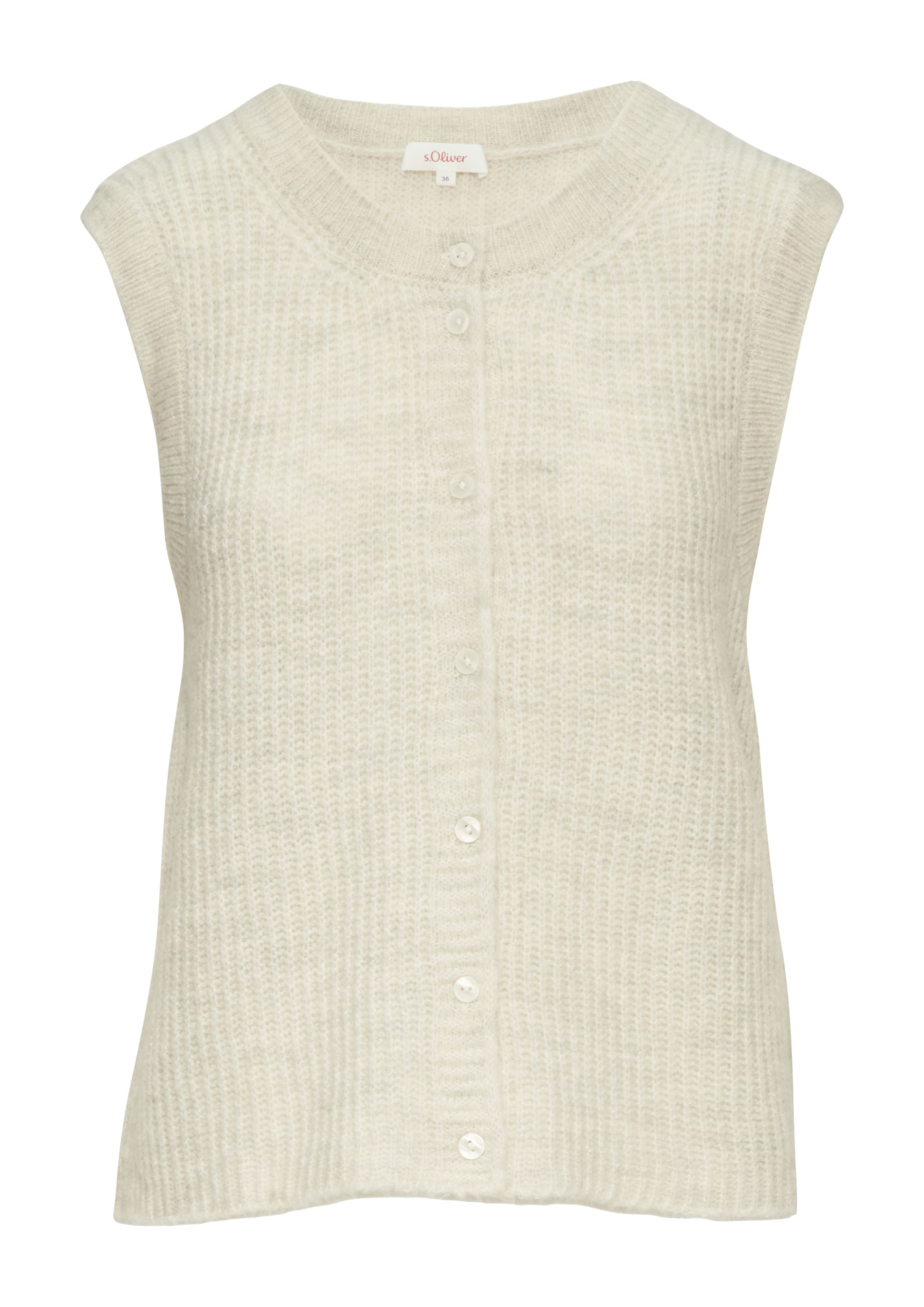 s.Oliver Strickweste in Beige: Vorderseite