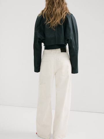 MANGO Baggy Cargo jeans 'ROWAN' in White