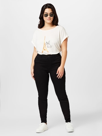T-shirt 'Fleur' ABOUT YOU Curvy en blanc