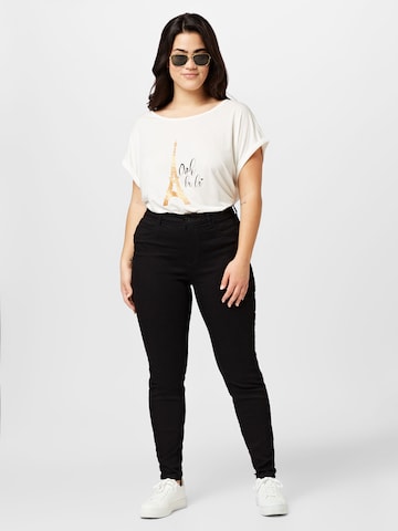 ABOUT YOU Curvy T-Shirt 'Fleur' in Weiß