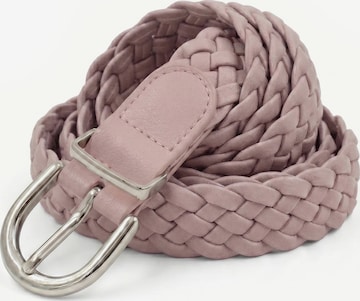 styleBREAKER Gürtel 'Flechtgürtel schmal' in Pink: Vorderseite