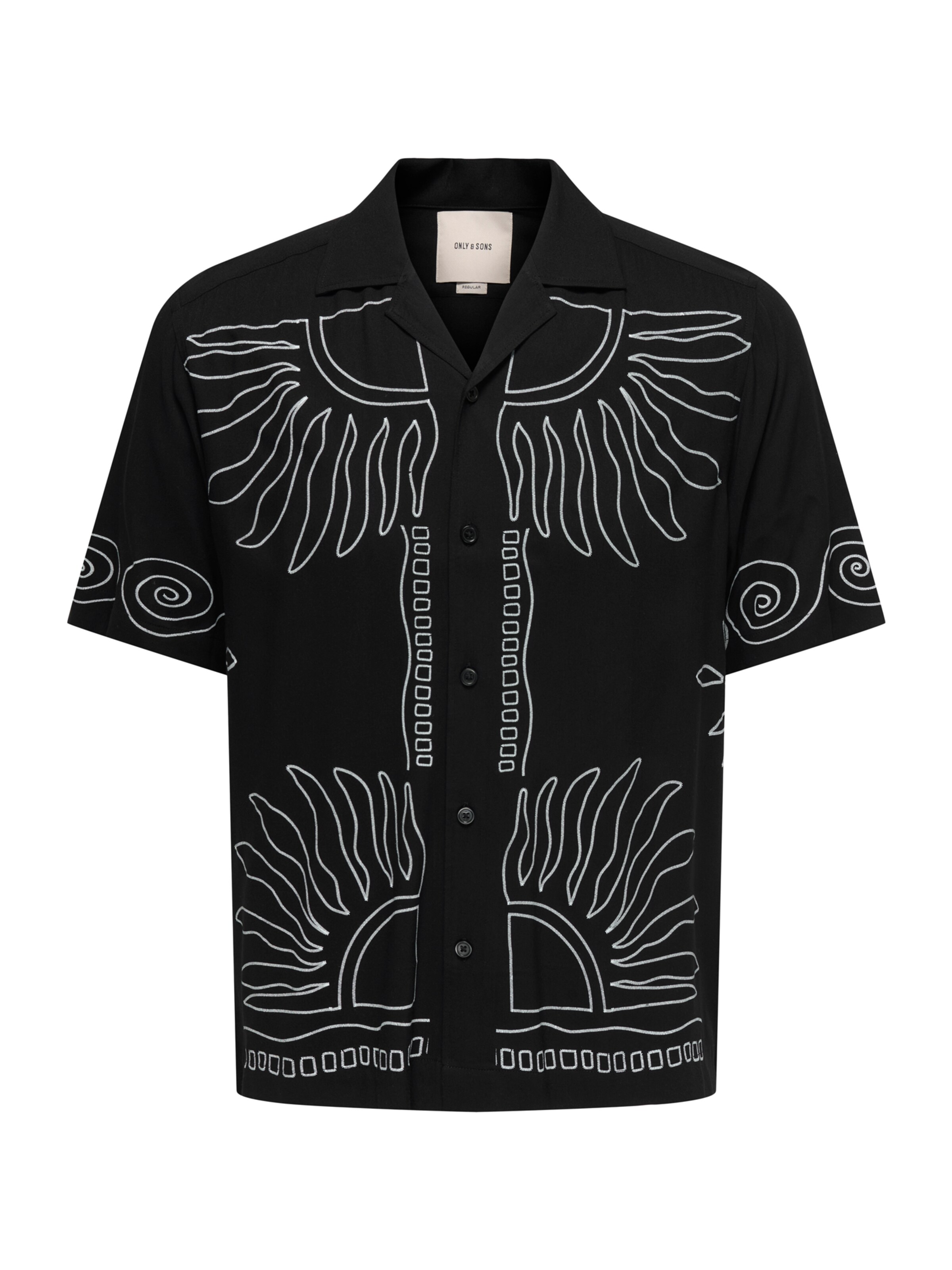 Only & Sons - Ajuste regular Camisa 'ONSWRIGHT' en negro: frente