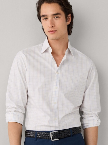 Hackett London Regular fit Overhemd 'Check' in Wit