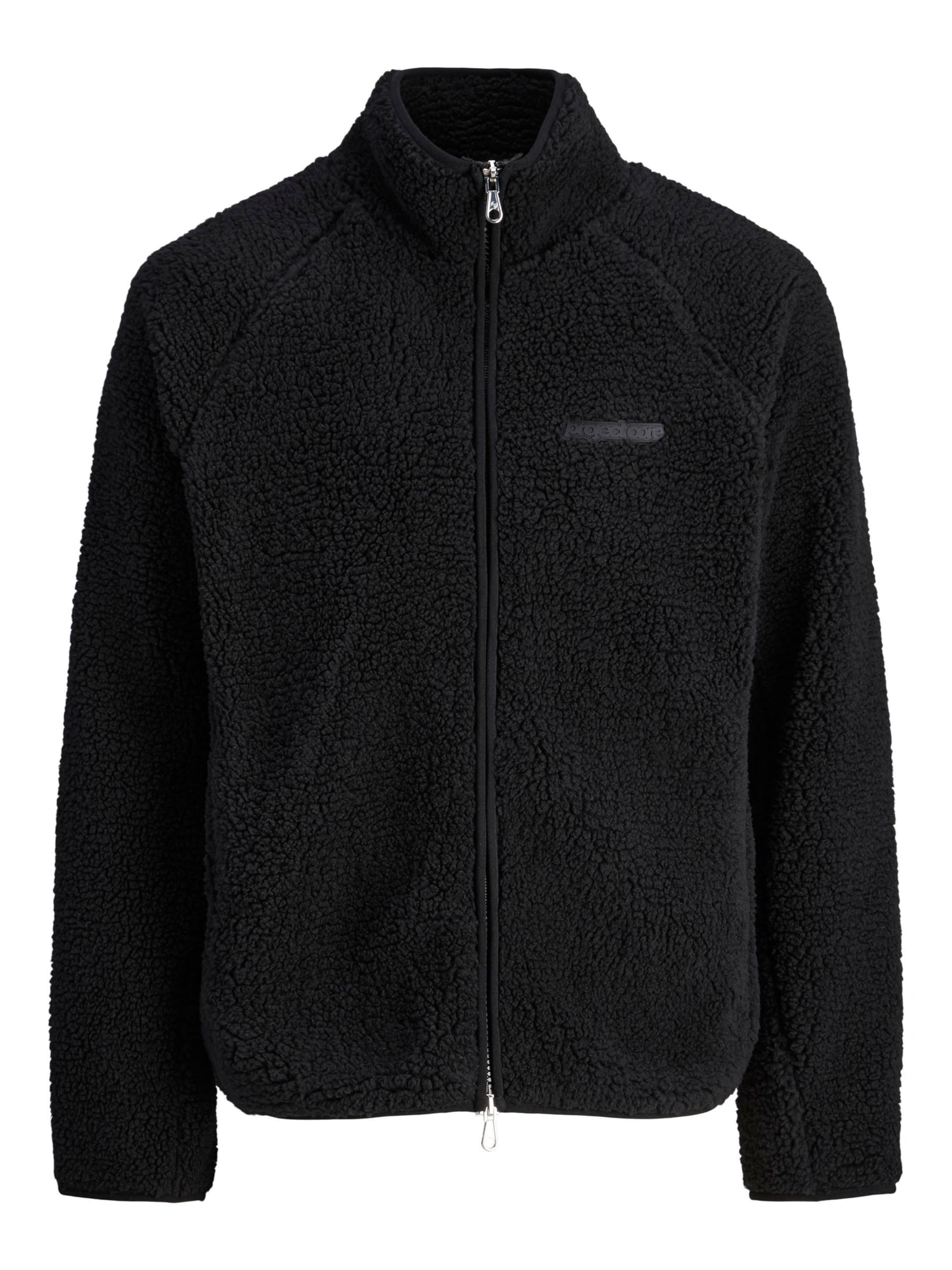 JACK & JONES - Chaqueta polar en negro: frente