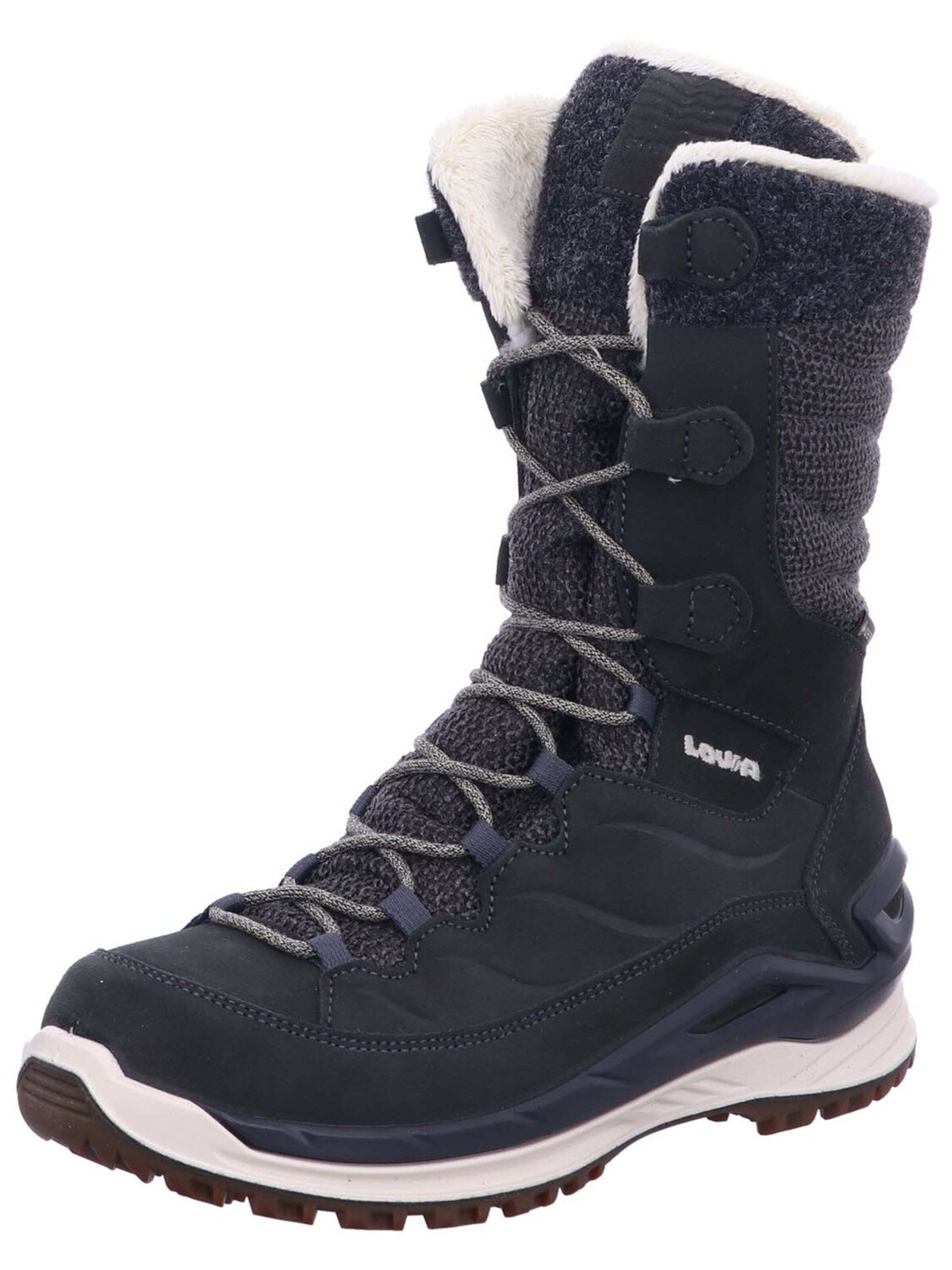 Après-ski 'Winterboot Damen 420419 9694 Leder-Mix in grau' LOWA en gris : devant