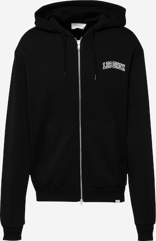 Les Deux BLAKE ZIPPER HOODIE - Zip-up sweatshirt - black/white/black 