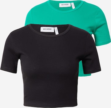 Tricou de la WEEKDAY pe verde: față