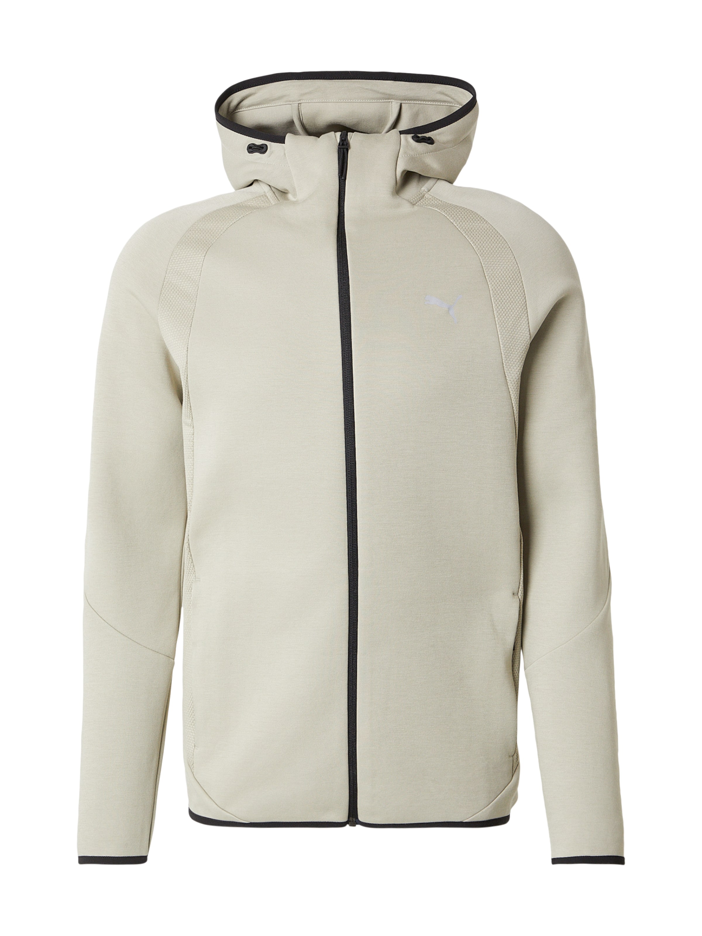 Bluză cu fermoar sport 'Evostripe' de la PUMA pe bej: față