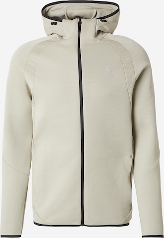 Bluză cu fermoar sport 'Evostripe' de la PUMA pe bej: față