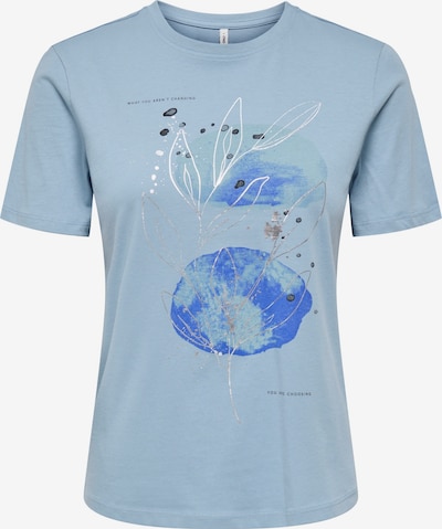 Marškinėliai 'ONLKITA JANY' iš ONLY, spalva – mėlyna / šviesiai mėlyna / antracito spalva / sidabrinė, Prekių apžvalga