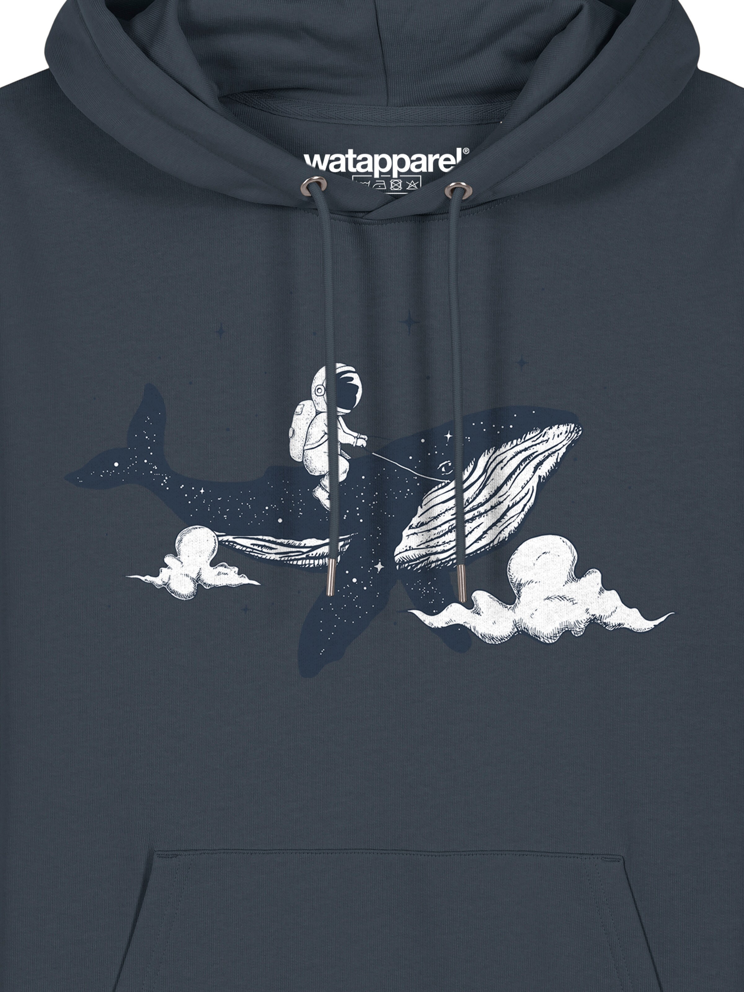 Watapparel Sweatshirt ' Spacewhale ' in Grijs