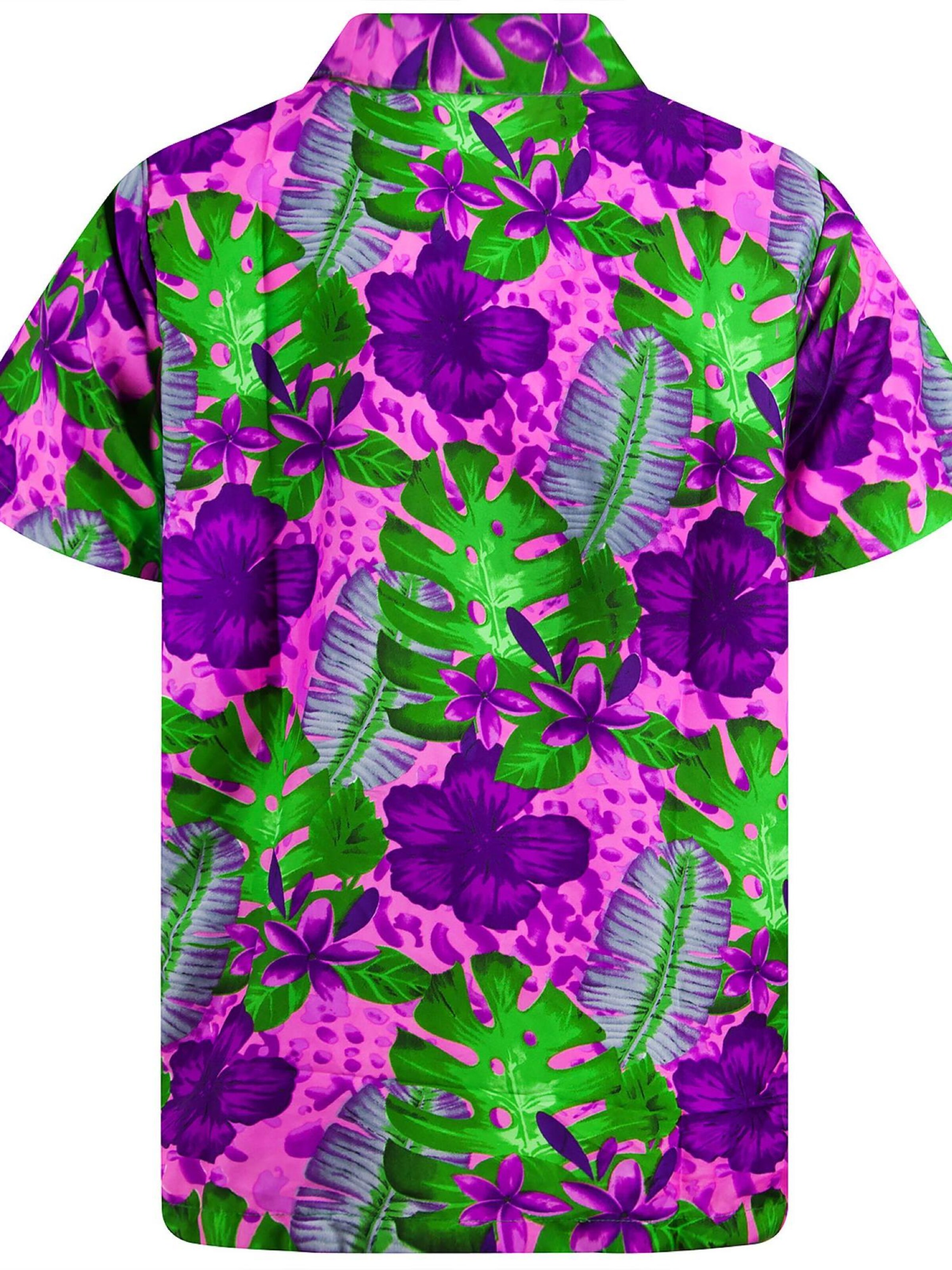 Maglietta 'Green Purple Flower' di King Kameha in rosa