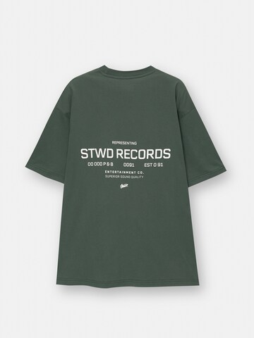 Pull&Bear Shirt 'STWD RECORDS' in Green