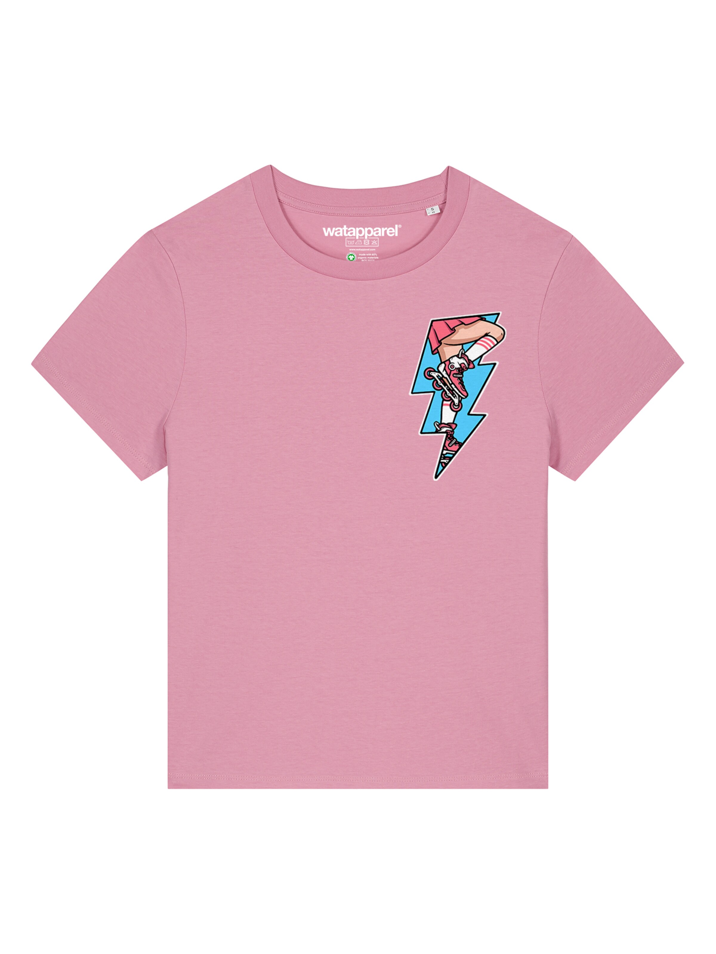 Watapparel Shirt ' Rollerskates ' in Pink: front