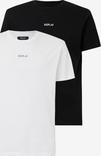 Marškinėliai iš REPLAY, spalva – juoda / balta, Prekių apžvalga