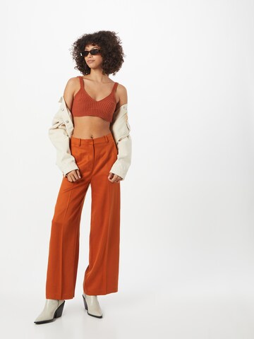 Wide leg Pantaloni cu dungă 'Lenni' de la Atelier Rêve pe maro