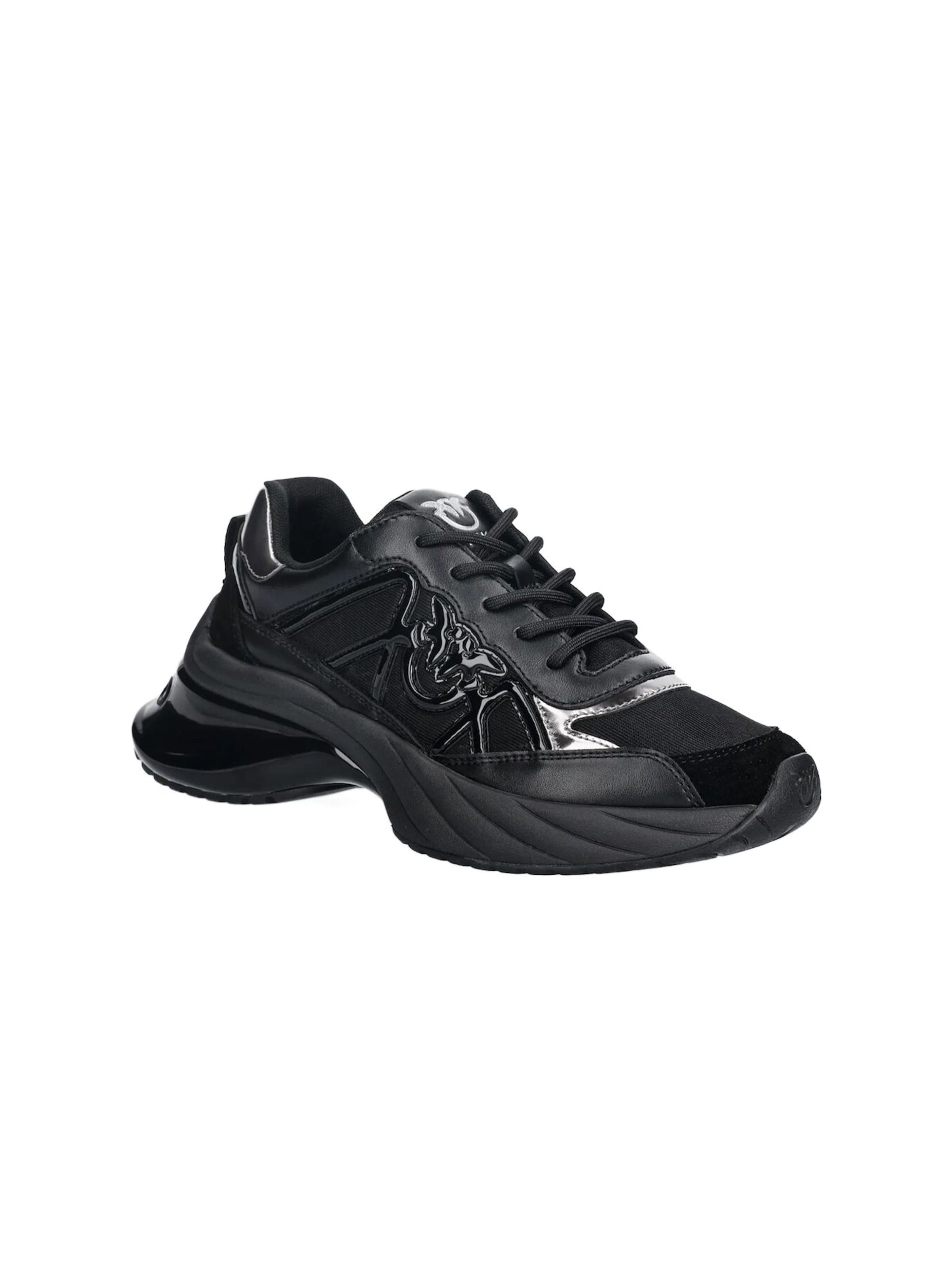PINKO Sneaker low 'Ariel 33 - Sneaker Calf Leather/Net/Cow Suede'‌ in Schwarz: Vorderseite