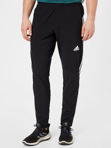 ADIDAS SPORTSWEAR Regular Workout Pants 'Train Icons ' in Black: front