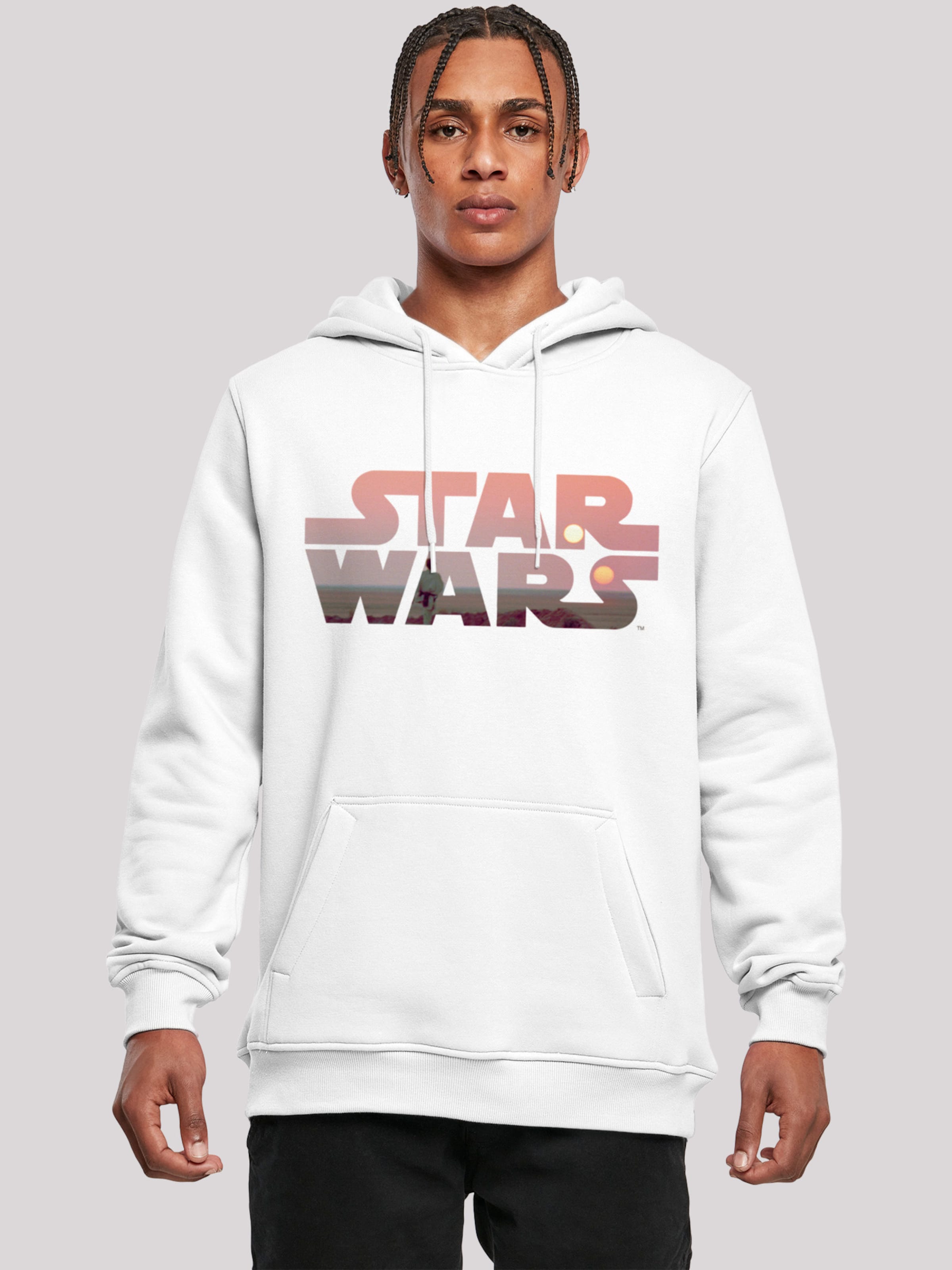 F4NT4STIC Felpa Star Wars Tatooine Logo in Bianco ABOUT YOU
