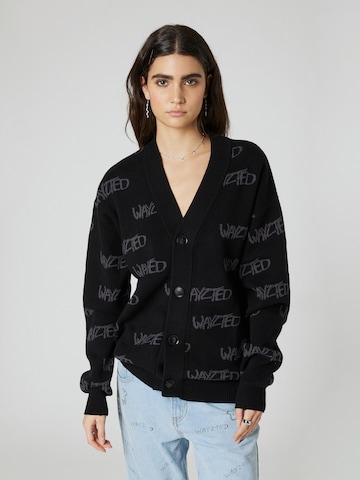 About You x Nils Kuesel Sweat jacket 'Fiete' in Black: front