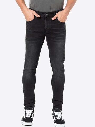 Denim Project Slimfit Jeans in Zwart: voorkant