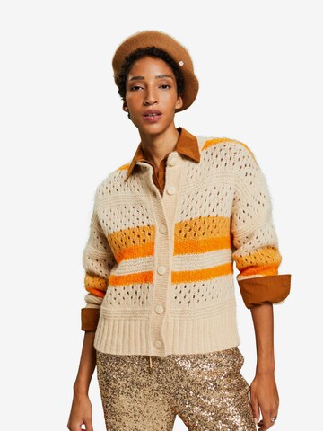 ESPRIT Knit Cardigan in Orange: front