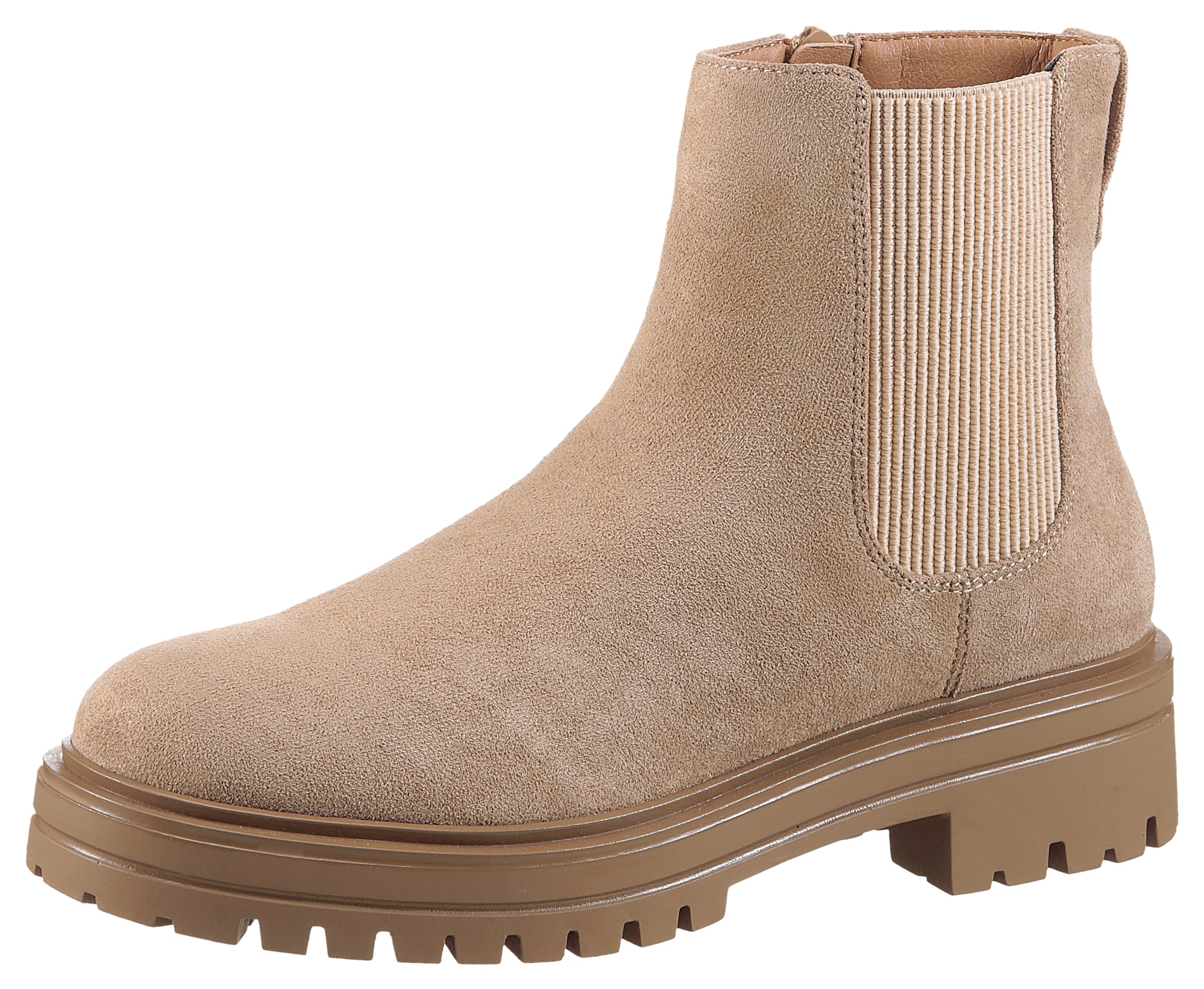 Aniston Chelsea Boots in Beige: front