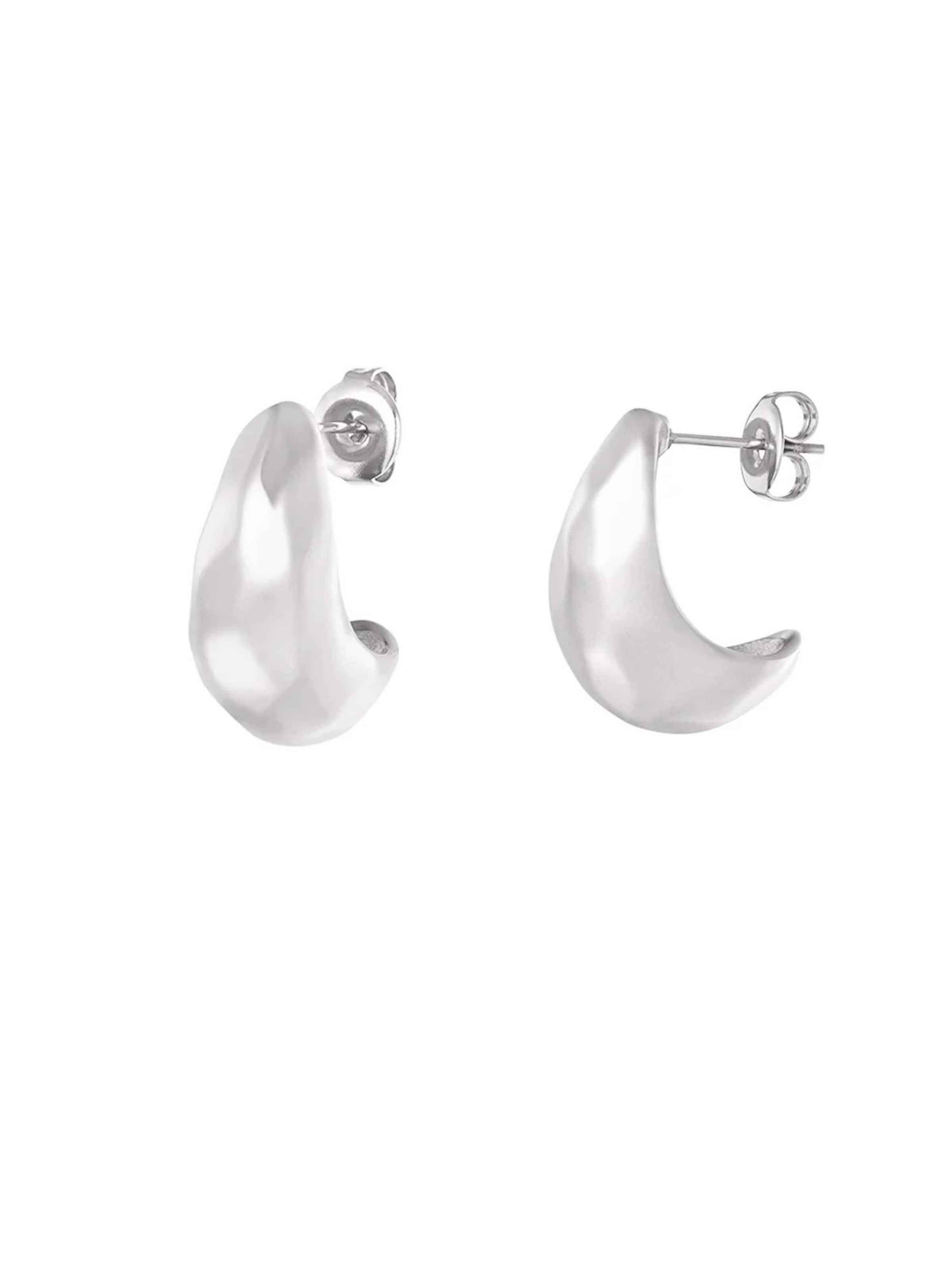 Cala Rose Earrings 'SCULPTED SHINE' in Silver: front